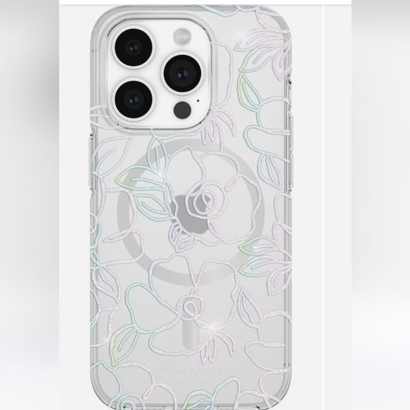 Kate Spade New York Iphone 15 PRO Case Modern Floral Clear New - Picture 1 of 1